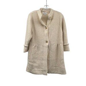 Chaus Womens Knit Button Up Sweater Jacket Cream Size Medium